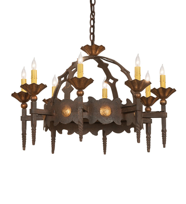 Meyda Tiffany 250741 Eight Light Chandelier, Gilded Tobacco
