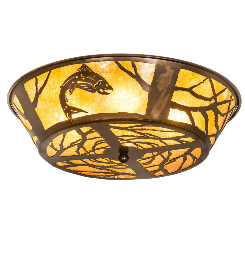 Meyda Tiffany 73393 Four Light Flushmount, Antique Copper