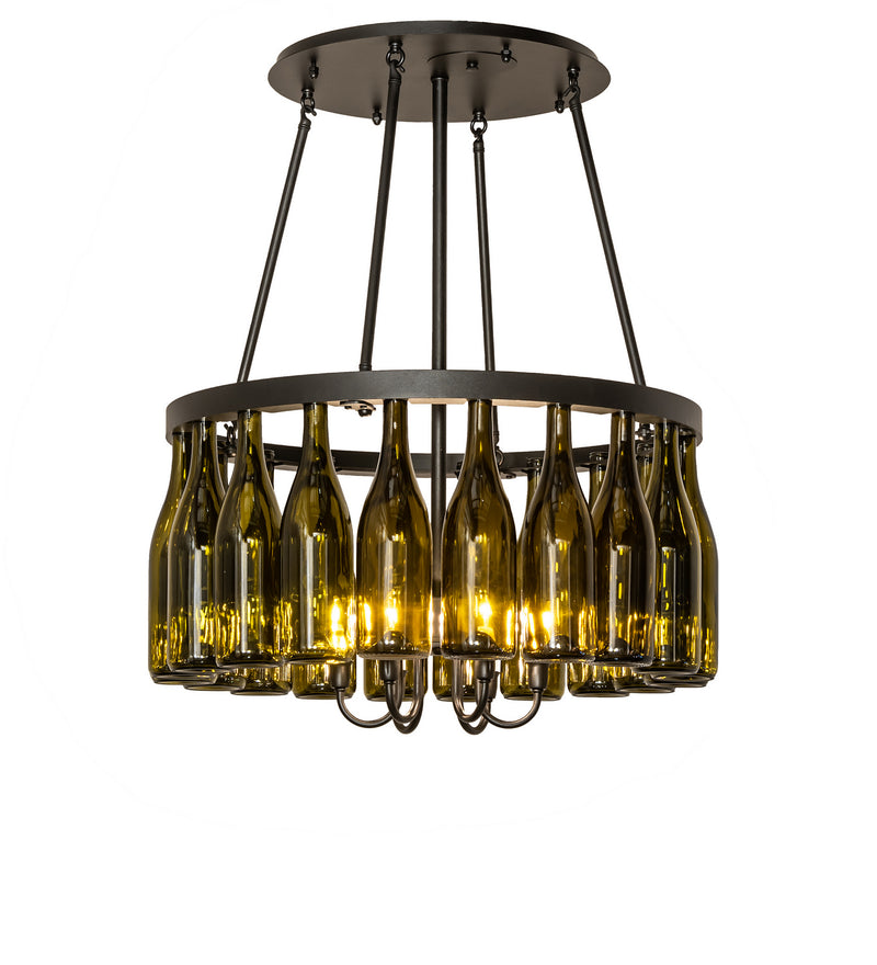 Meyda Tiffany 251407 Six Light Semi-Flushmount, Textured Black