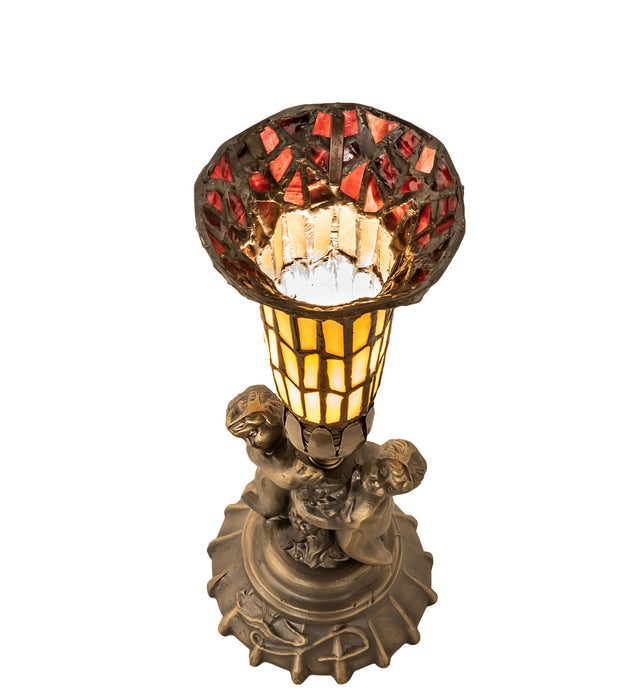 Meyda Tiffany 251840 One Light Mini Lamp, Antique Brass