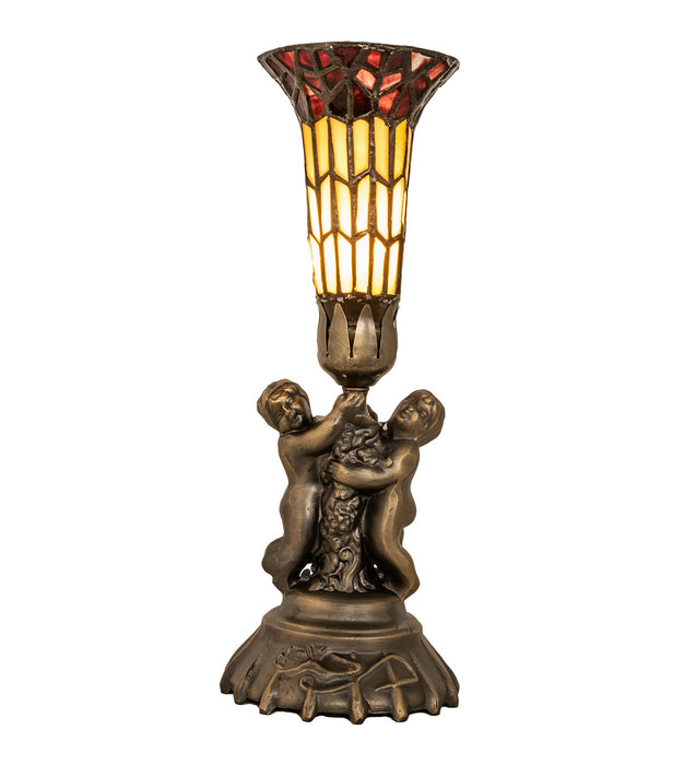 Meyda Tiffany 251840 One Light Mini Lamp, Antique Brass