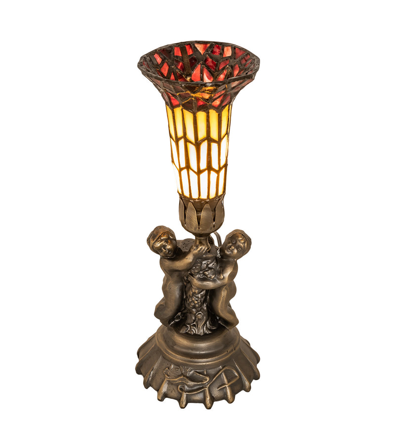 Meyda Tiffany 251840 One Light Mini Lamp, Antique Brass