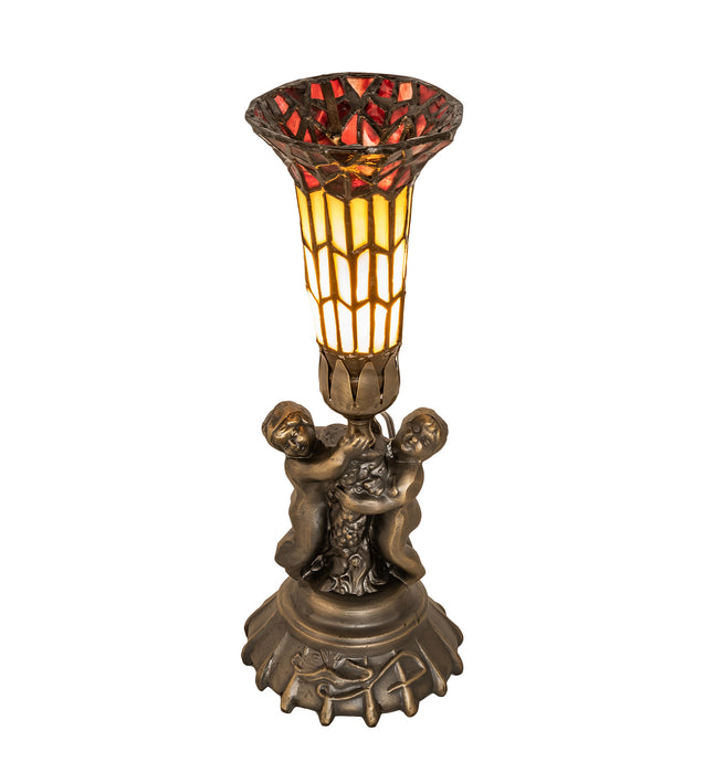 Meyda Tiffany 251840 One Light Mini Lamp, Antique Brass