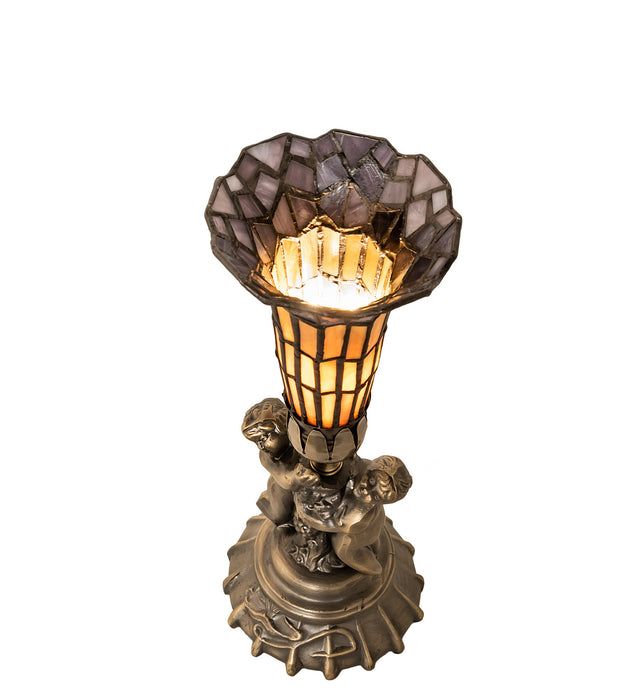 Meyda Tiffany 251841 One Light Mini Lamp, Antique Brass