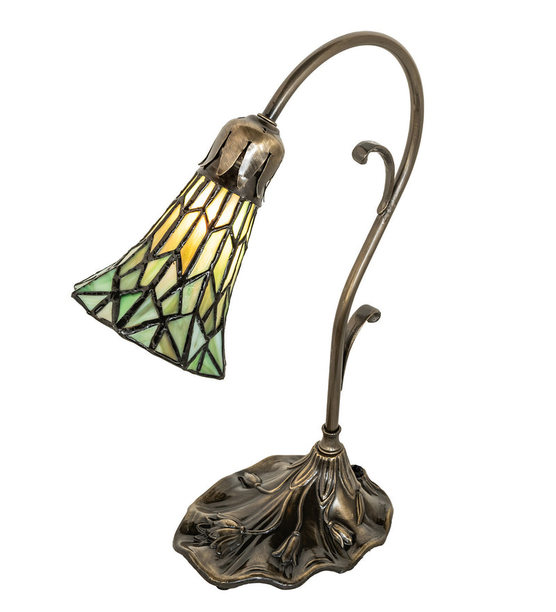Meyda Tiffany 251851 One Light Mini Lamp, Antique Brass