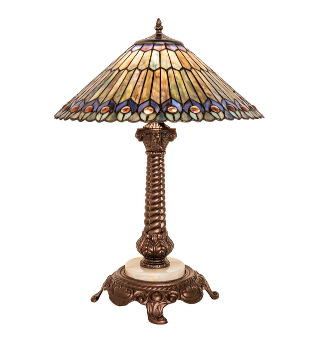 Meyda Tiffany 251928 One Light Table Lamp, Mahogany Bronze