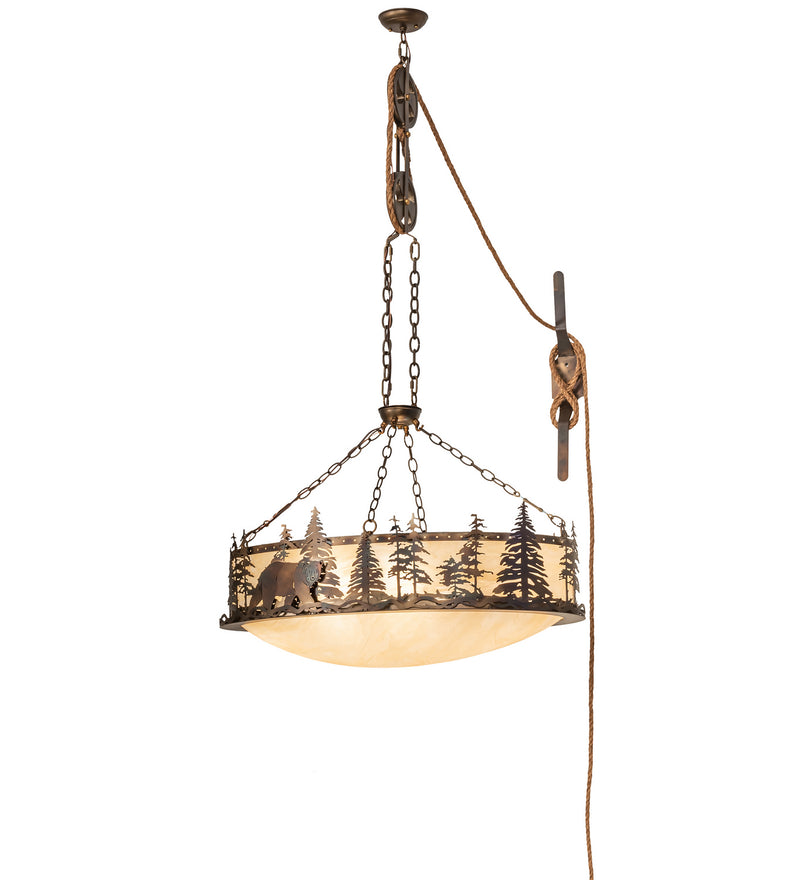 Meyda Tiffany 252318 Six Light Pendant, Dark Burnished Antique Copper