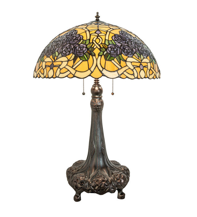 Meyda Tiffany 252640 Three Light Table Lamp, Mahogany Bronze