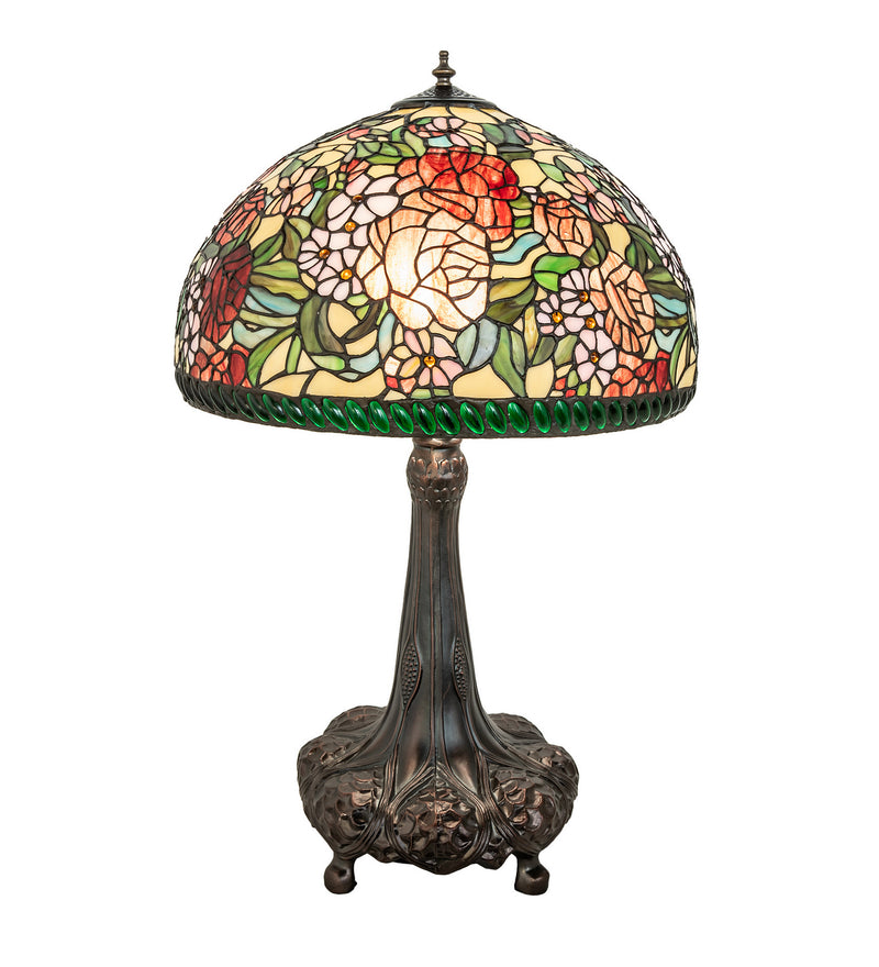 Meyda Tiffany 252829 Three Light Table Lamp, Mahogany Bronze