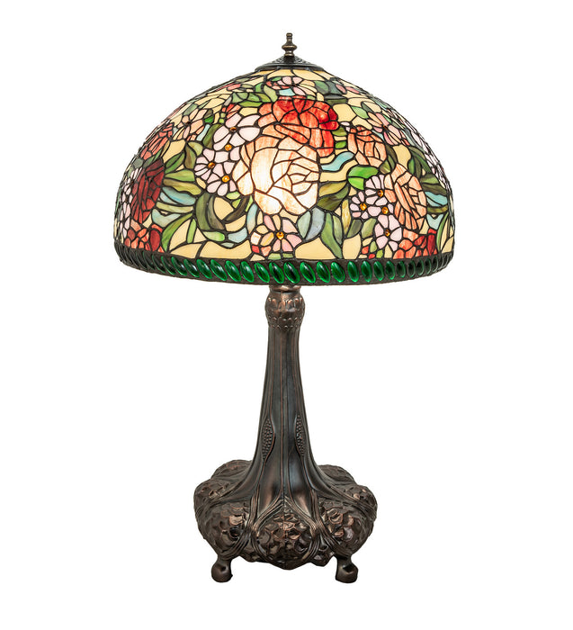 Meyda Tiffany 252829 Three Light Table Lamp, Mahogany Bronze