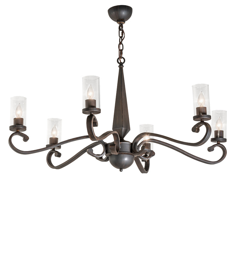 Meyda Tiffany 252881 Six Light Chandelier, Classic Rust