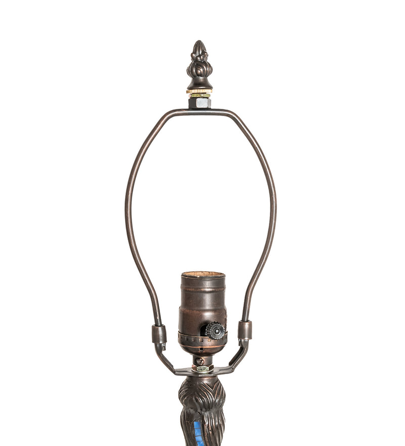 Meyda Tiffany 37754 One Light Table Base, Blue Mosaic Tiles/Mahogany Bronze