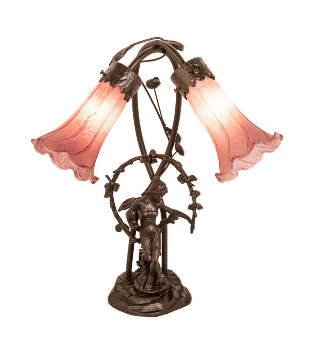 Meyda Tiffany 38267 Two Light Table Lamp, Mahogany Bronze