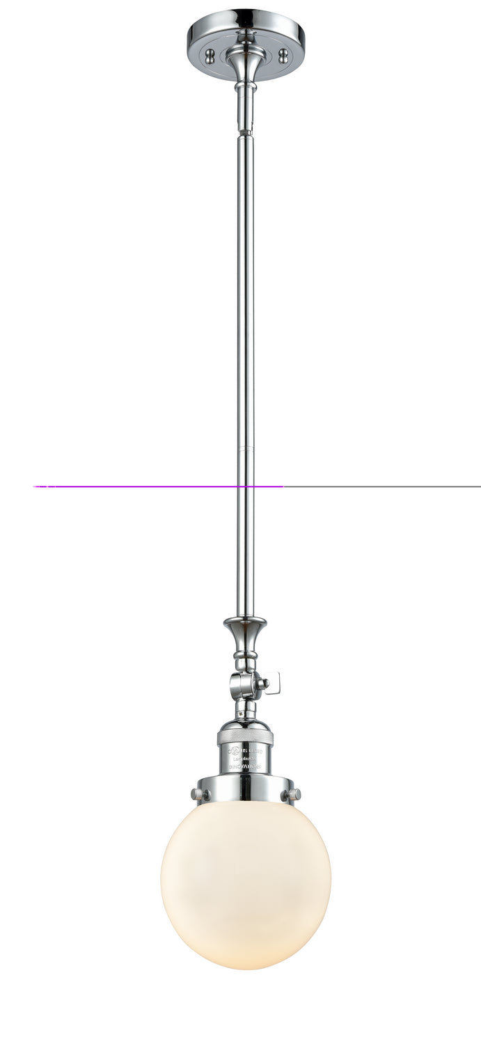 Innovations 206-PC-G201-6 One Light Mini Pendant, Polished Chrome