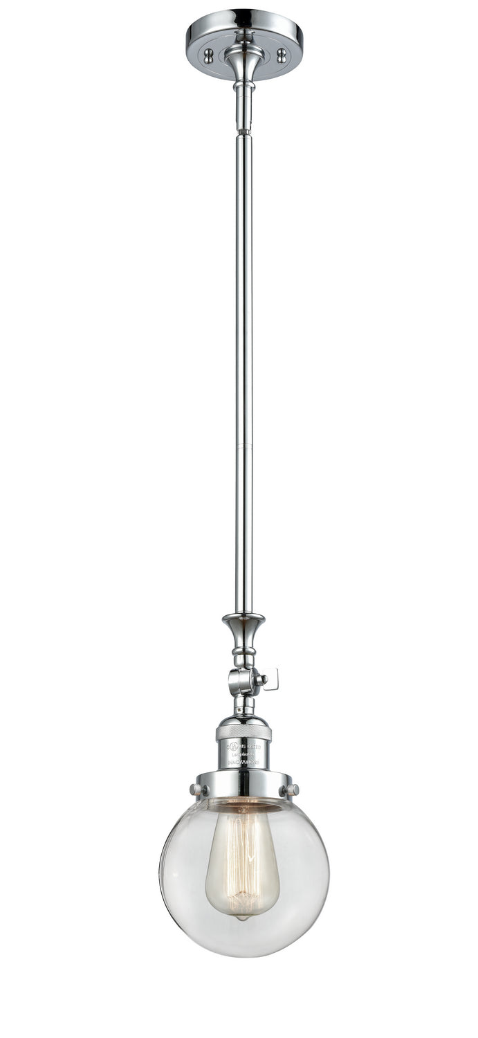 Innovations 206-PC-G202-6 One Light Mini Pendant, Polished Chrome