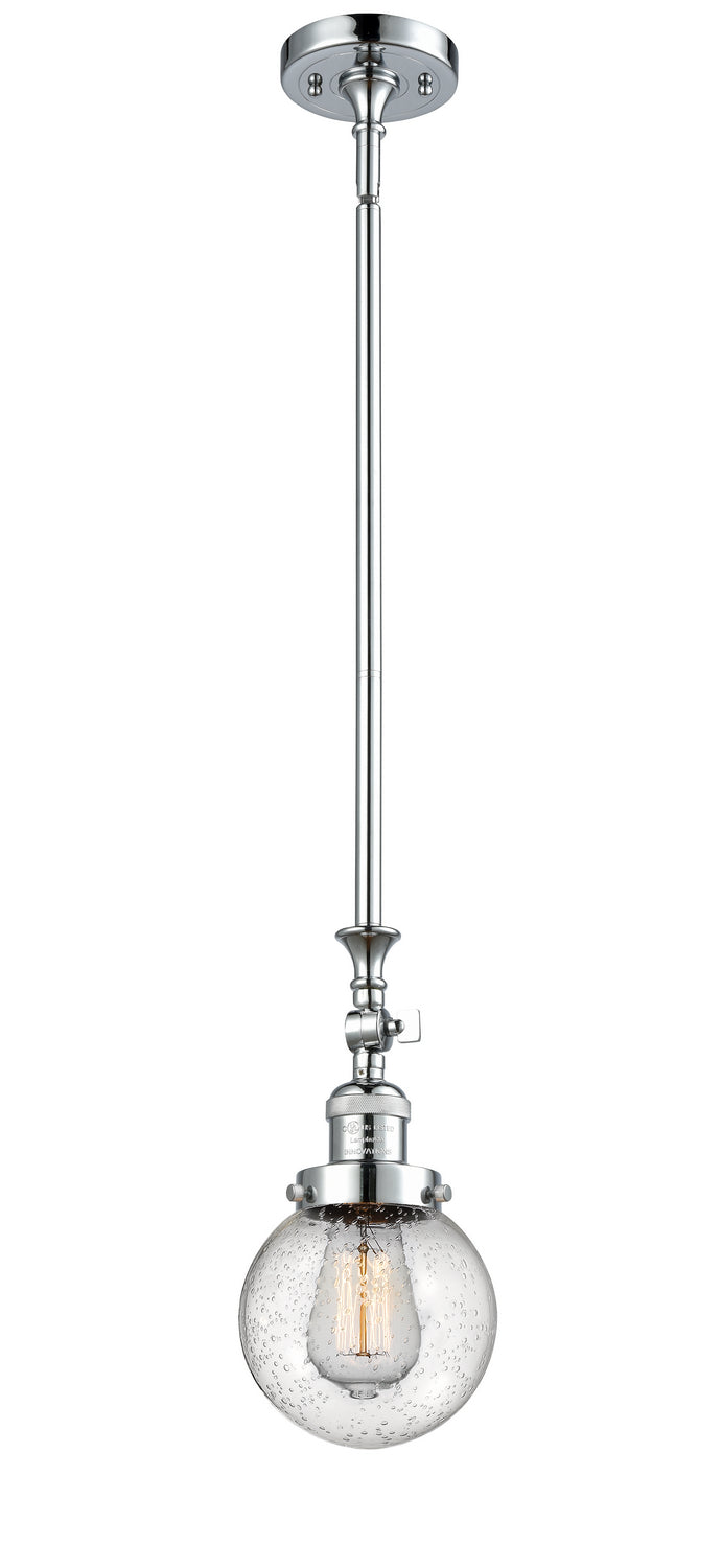 Innovations 206-PC-G204-6 One Light Mini Pendant, Polished Chrome