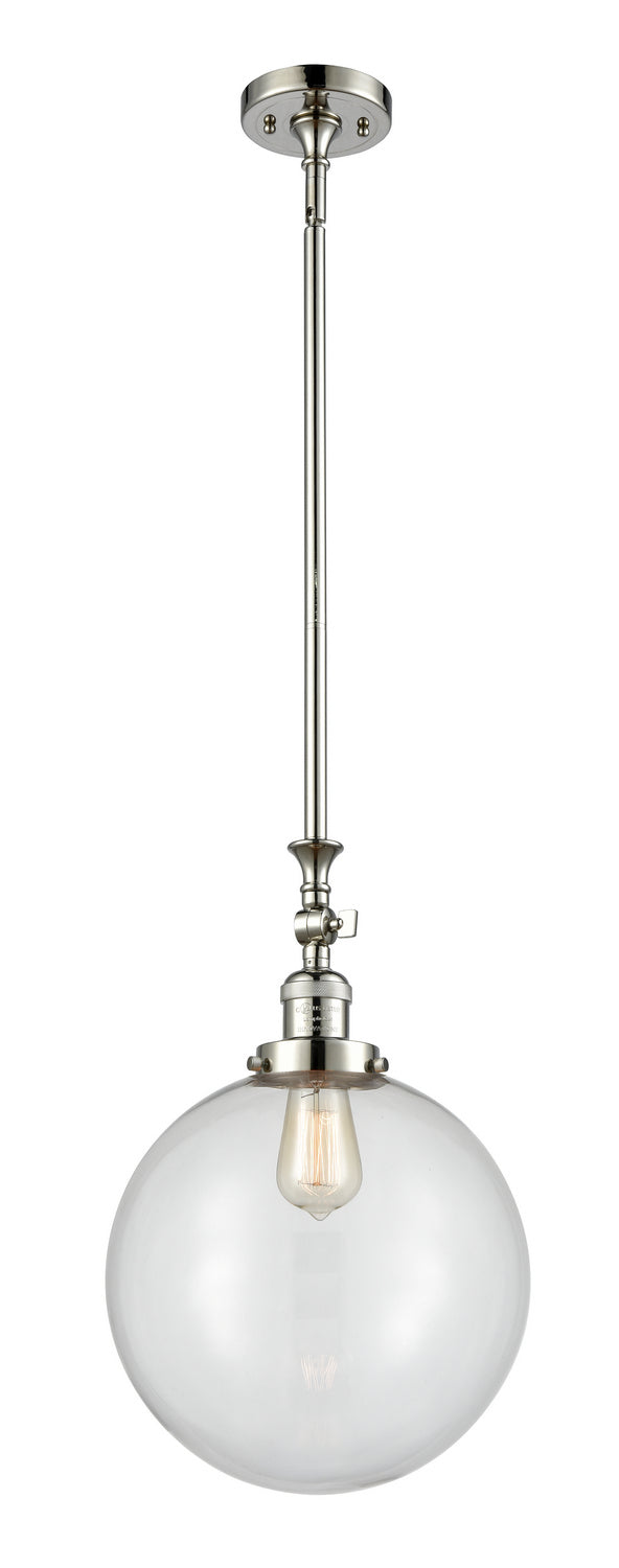 Innovations 206-PN-G202-12 One Light Mini Pendant, Polished Nickel