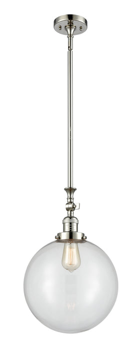 Innovations 206-PN-G202-12 One Light Mini Pendant, Polished Nickel