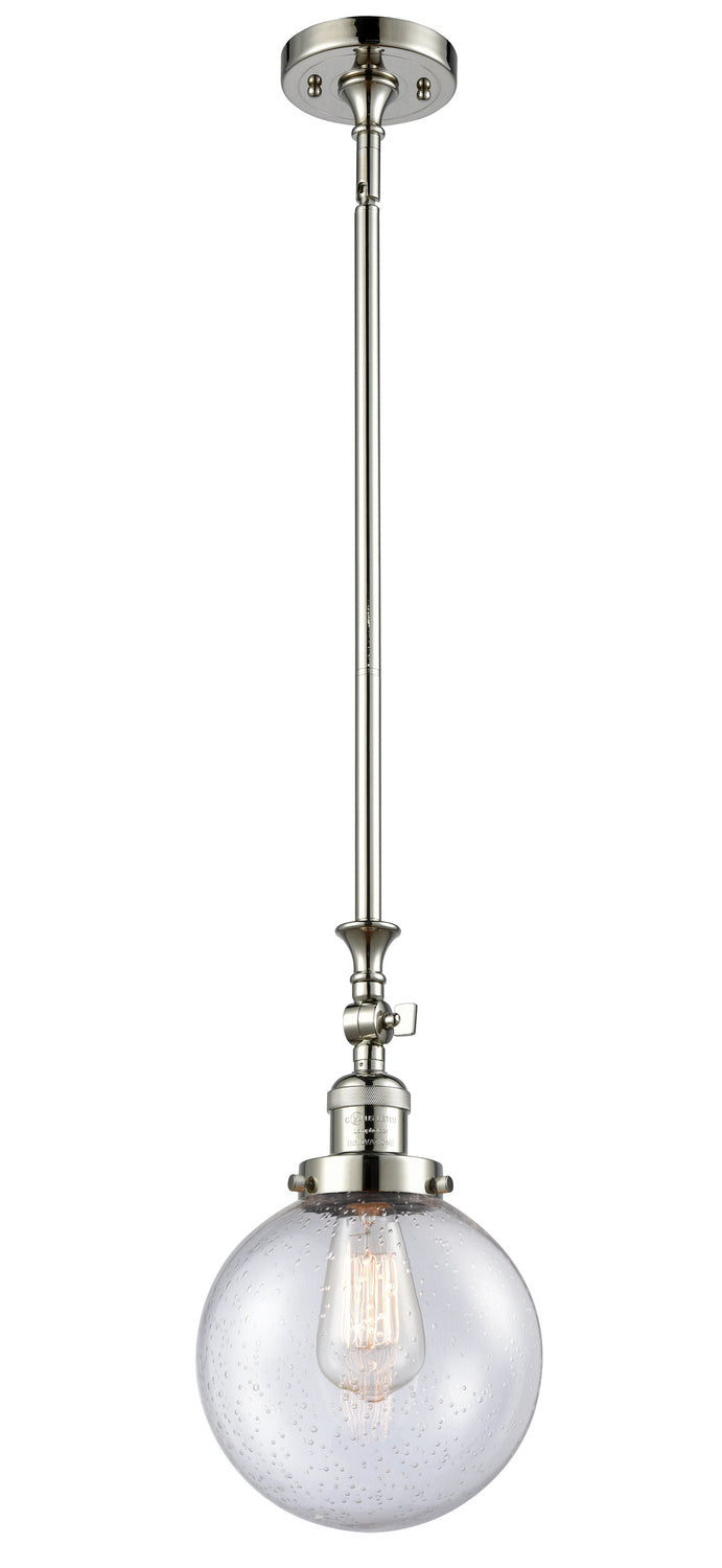 Innovations 206-PN-G204-8 One Light Mini Pendant, Polished Nickel