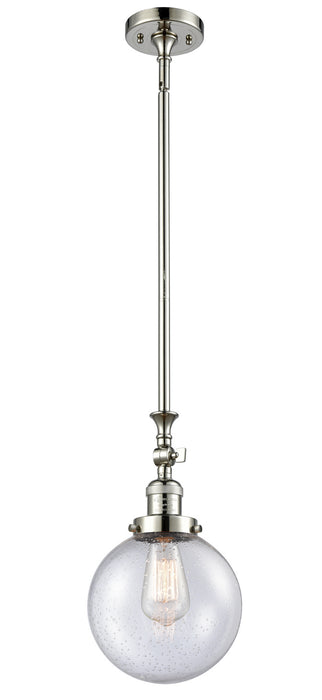 Innovations 206-PN-G204-8 One Light Mini Pendant, Polished Nickel