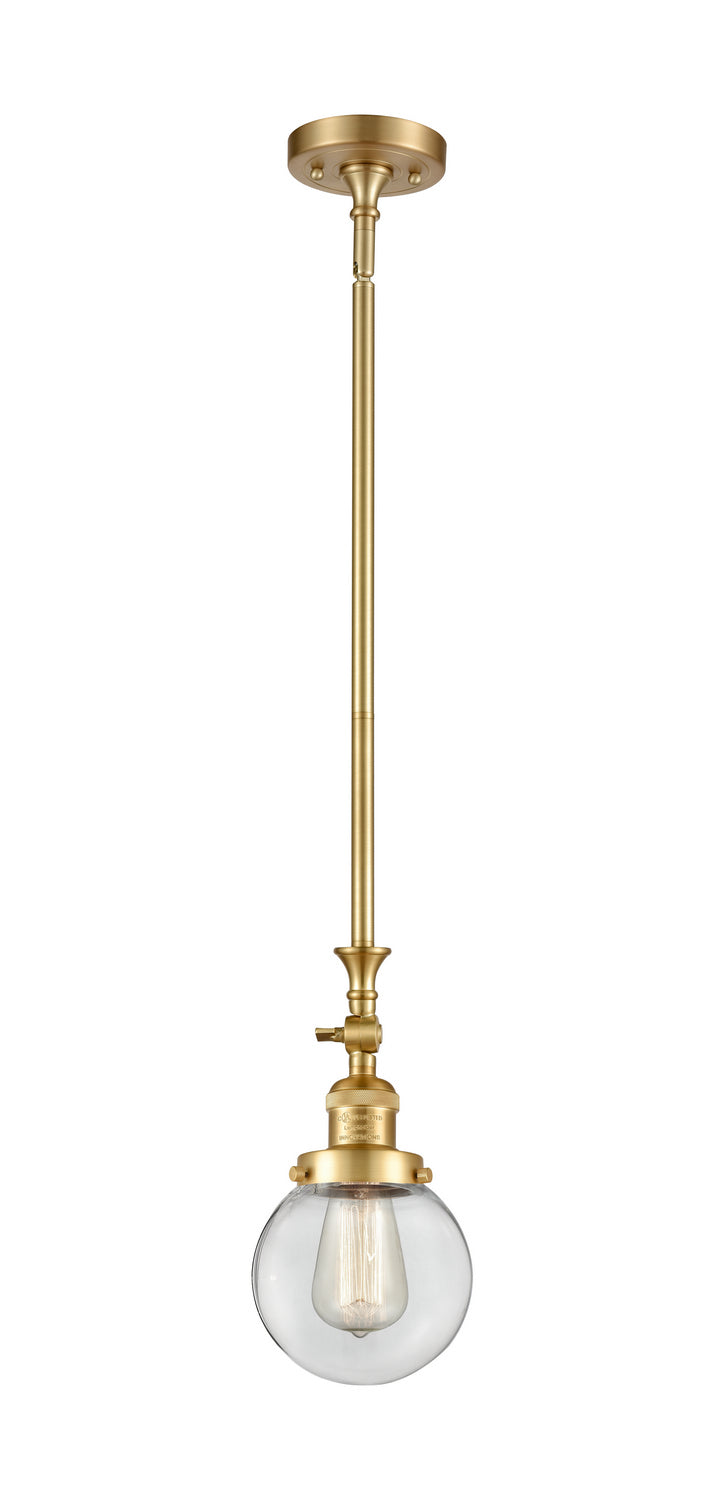 Innovations 206-SG-G202-6 One Light Mini Pendant, Satin Gold