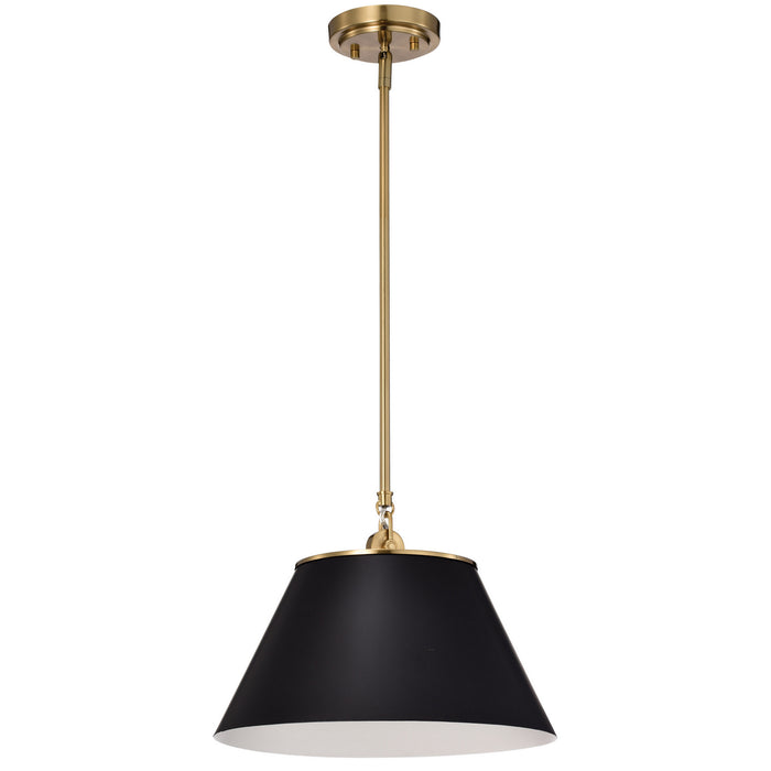 Nuvo Lighting 60-7411 One Light Pendant, Black / Vintage Brass