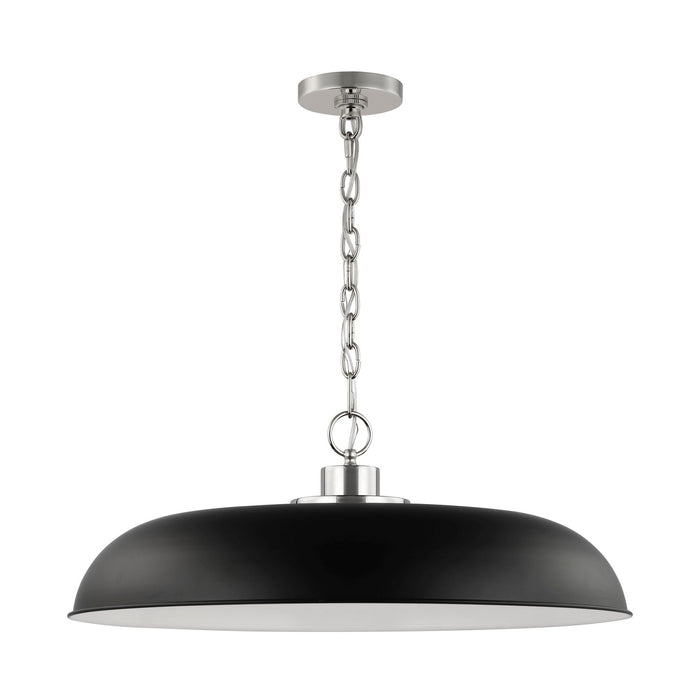 Nuvo Lighting 60-7488 One Light Pendant, Matte Black / Polished Nickel
