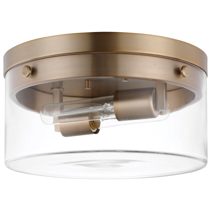 Nuvo Lighting 60-7537 Two Light Flush Mount, Burnished Brass