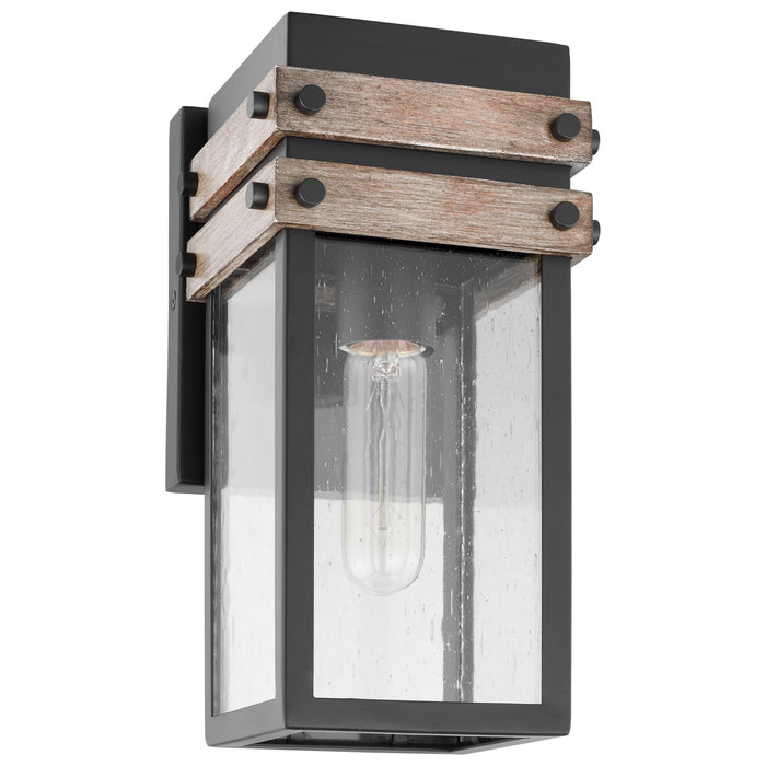 Nuvo Lighting 60-7540 One Light Wall Lantern, Black / Wood