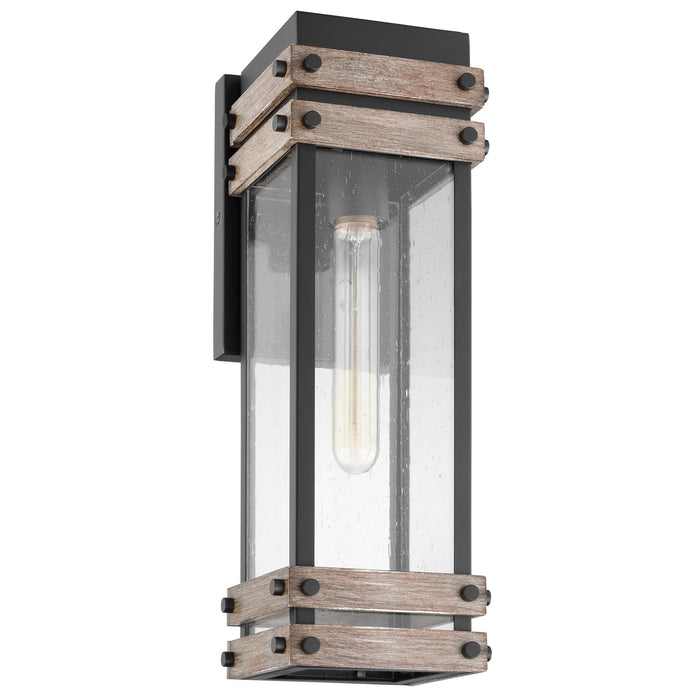 Nuvo Lighting 60-7541 One Light Wall Lantern, Black / Wood