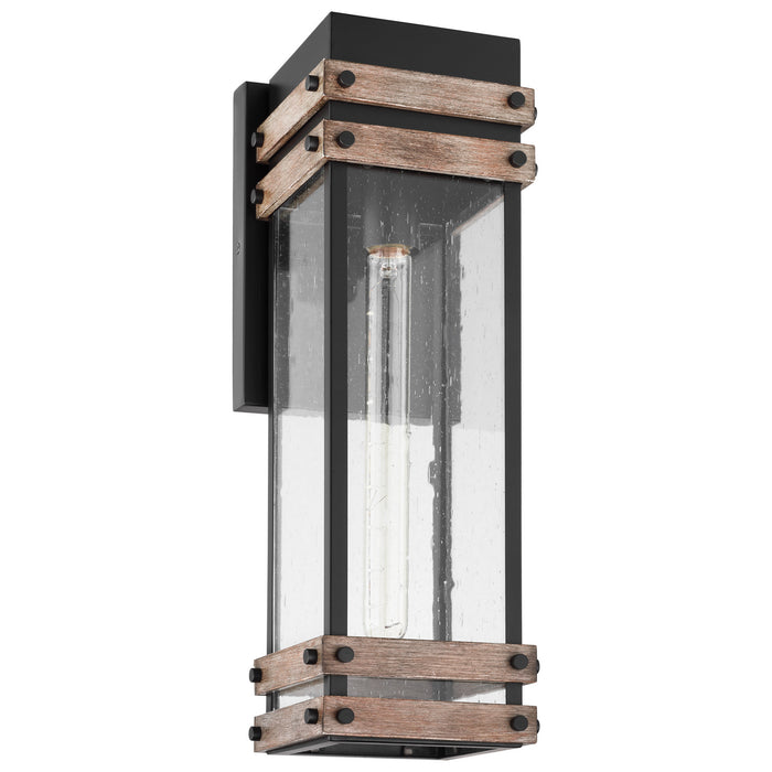 Nuvo Lighting 60-7542 One Light Wall Lantern, Black / Wood