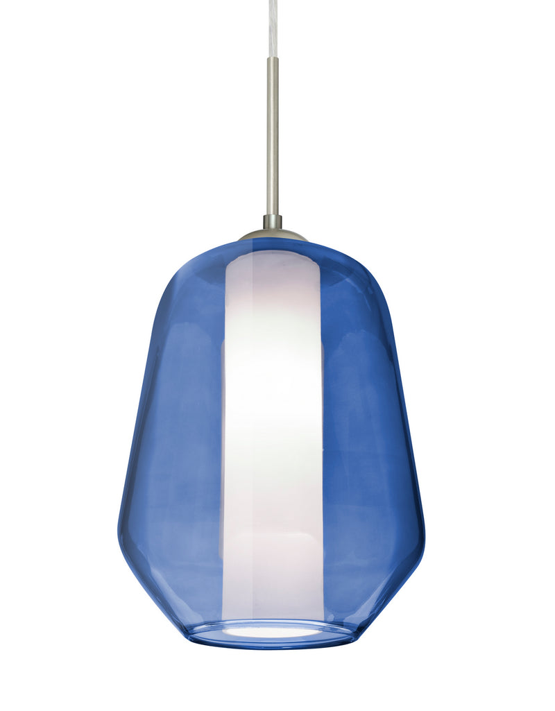 Besa 1JC-LINKBL-SN One Light Pendant, Satin Nickel