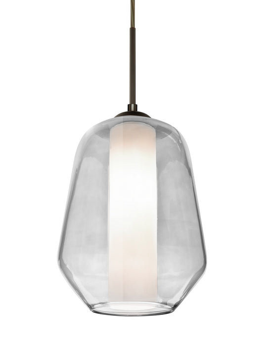 Besa 1JT-LINKCL-BR One Light Pendant, Bronze