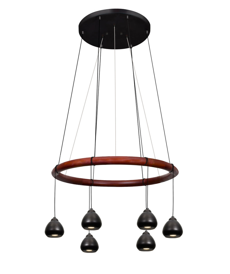 Besa CIRQUE-12V-BK Six Light Pendant, Black