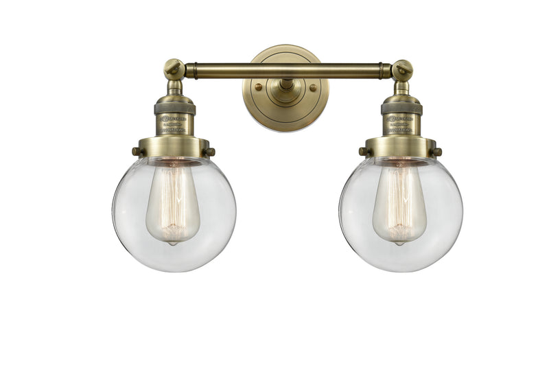 Innovations 208-AB-G202-6-LED LED Bath Vanity, Antique Brass