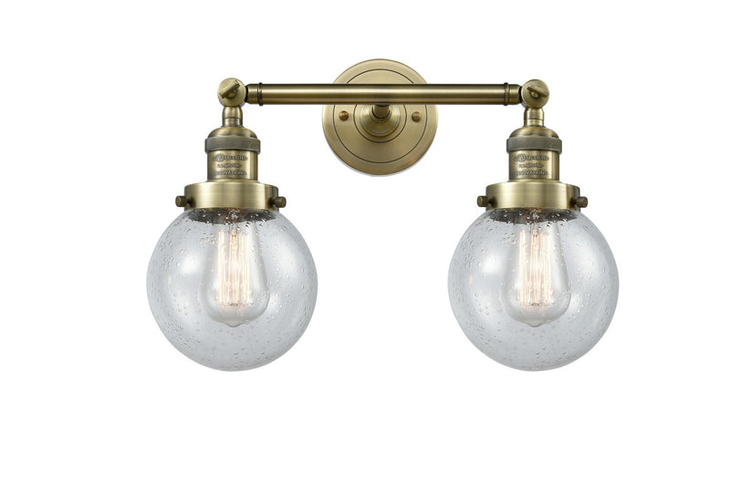 Innovations 208-AB-G204-6-LED LED Bath Vanity, Antique Brass