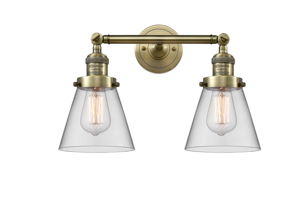 Innovations 208-AB-G62 Two Light Bath Vanity, Antique Brass