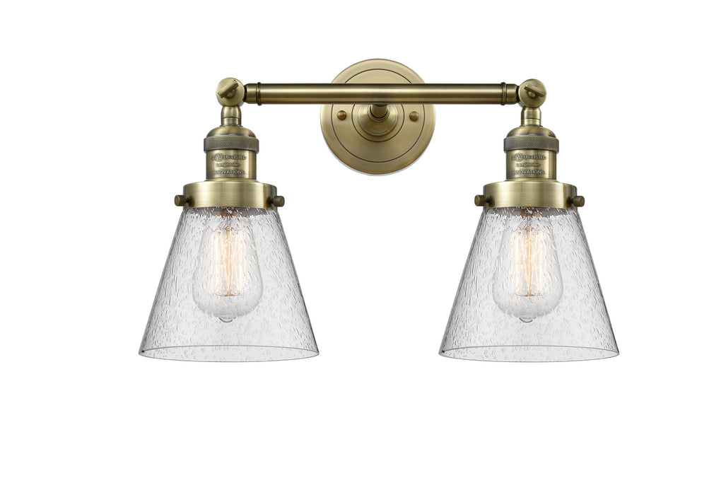 Innovations 208-AB-G64 Two Light Bath Vanity, Antique Brass