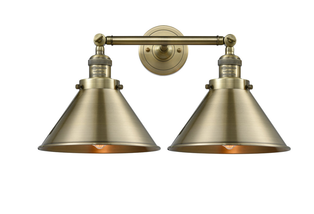 Innovations 208-AB-M10-AB Two Light Bath Vanity, Antique Brass
