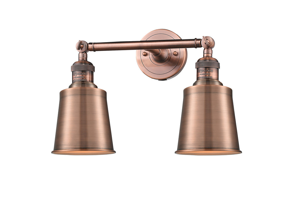 Innovations 208-AC-M9-AC Two Light Bath Vanity, Antique Copper