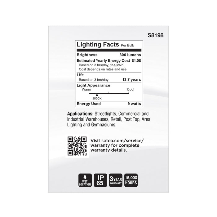 Satco S8198 Light Bulb, Clear