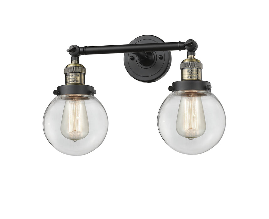 Innovations 208-BAB-G202-6 Two Light Bath Vanity, Black Antique Brass