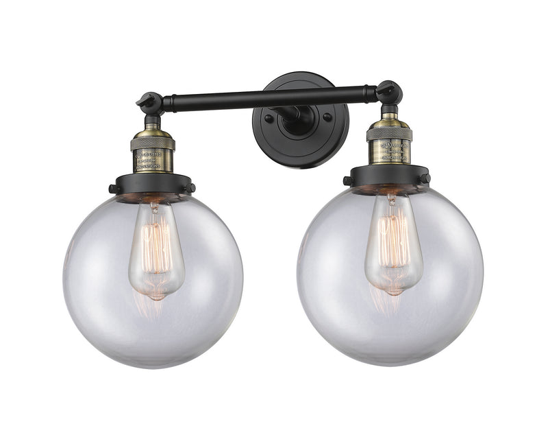 Innovations 208-BAB-G202-8 Two Light Bath Vanity, Black Antique Brass