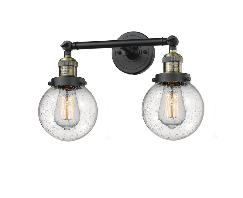 Innovations 208-BAB-G204-6 Two Light Bath Vanity, Black Antique Brass