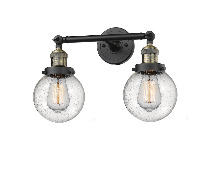 Innovations 208-BAB-G204-6 Two Light Bath Vanity, Black Antique Brass