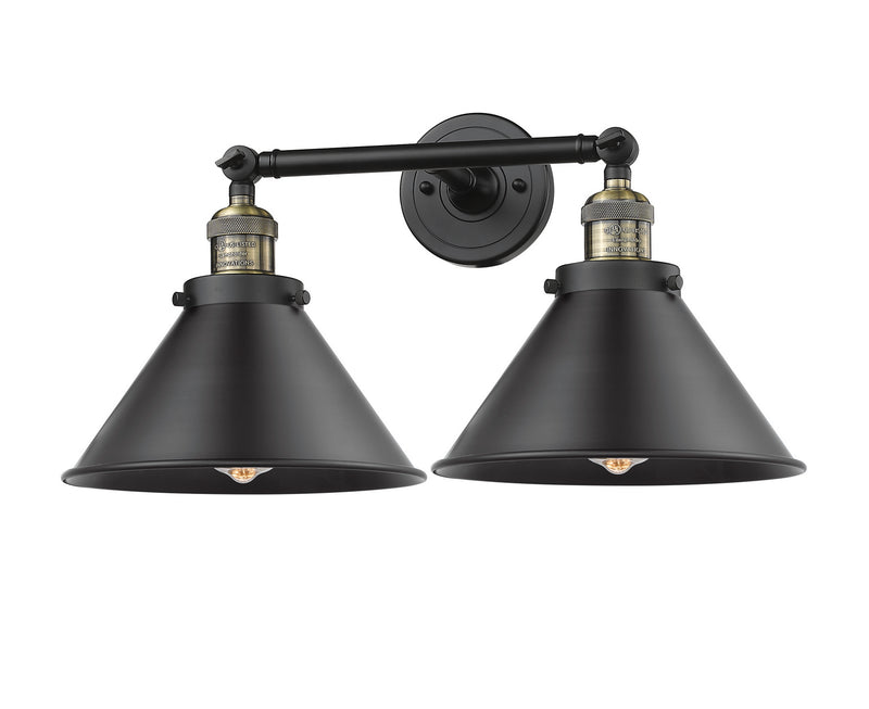 Innovations 208-BAB-M10-BK Two Light Bath Vanity, Black Antique Brass