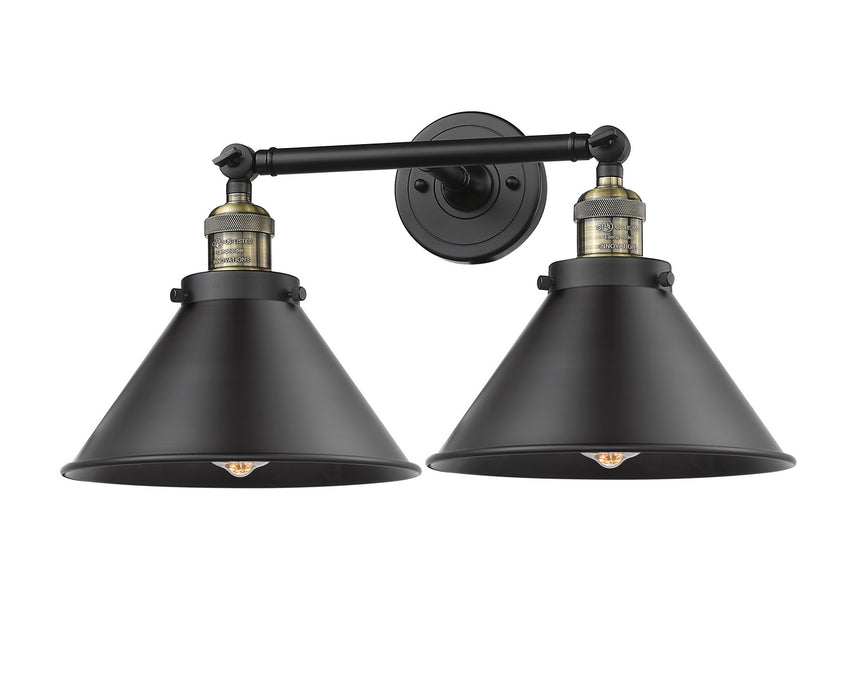 Innovations 208-BAB-M10-BK Two Light Bath Vanity, Black Antique Brass