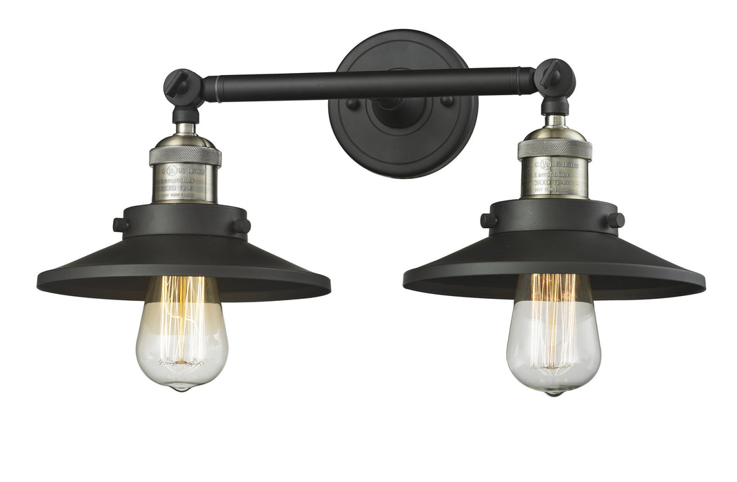 Innovations 208-BAB-M6 Two Light Bath Vanity, Black Antique Brass