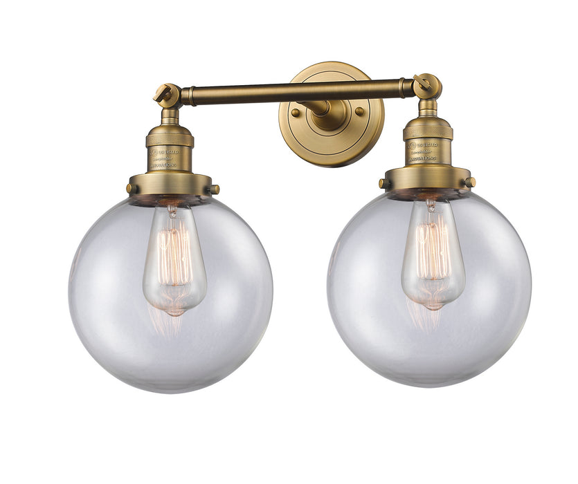 Innovations 208-BB-G202-8 Two Light Bath Vanity, Brushed Brass