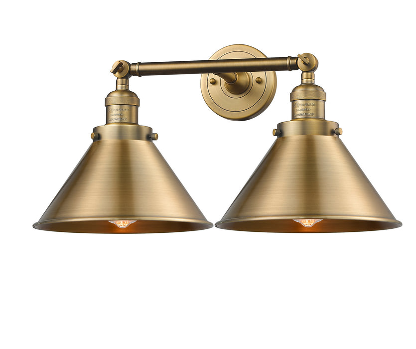 Innovations 208-BB-M10-BB Two Light Bath Vanity, Brushed Brass